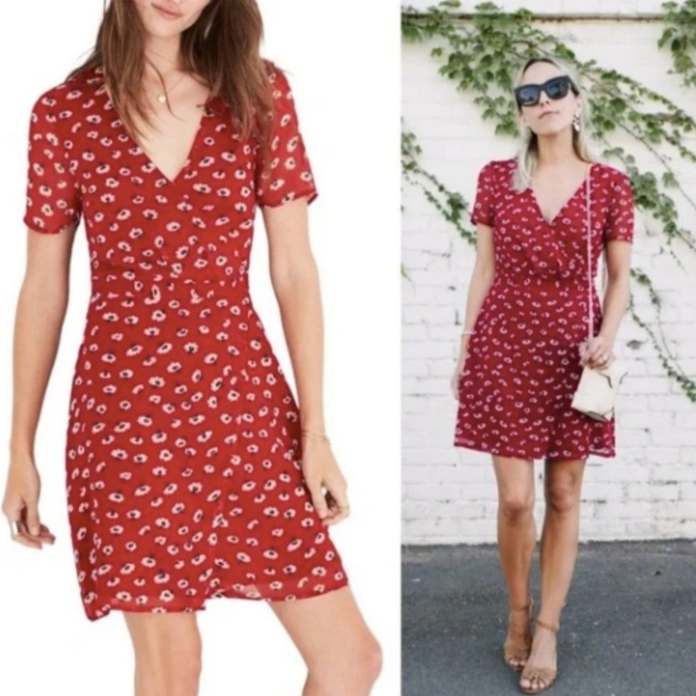 Madewell wrap front mini dress in Seattle floral